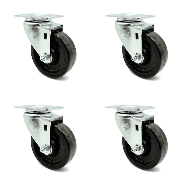 Service Caster 4 Inch Phenolic Wheel Swivel Top Plate Caster Set SCC-20S414-PHS-TP2-4 - main